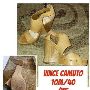 Vince Camuto Camel Wedge Sandals
